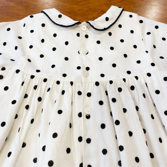 Jacadi White and Black Polka Dot Dress - Picture 6 of 9